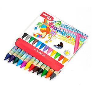 Восковые карандаши (мелки) 12 цветов, Yalong "Crayons"