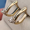 Золотые серьги с бриллиантами 0.24Ct VS2/J, VG-Cut, фото 2