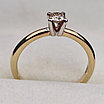 Золотое кольцо с бриллиантом 0.14Сt SI2/K G-Cut, фото 7