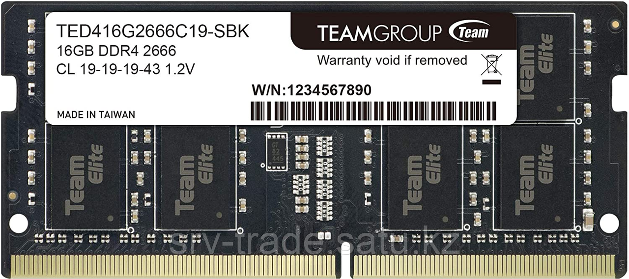 Оперативная память для ноутбука 16GB DDR4 2666Mhz Team Group ELITE SO-DIMM TED416G2666C19-S01