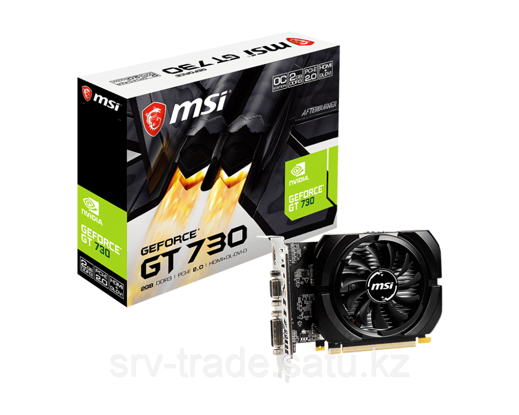 Видеокарта MSI GeForce GT 730, 2GB DDR3 64-bit 1xVGA 1xDVI 1xHDMI N730K-2GD3/OCV5