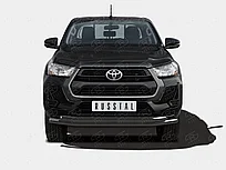 Защита переднего бампера d63 секции-d63 секции black Toyota Hilux  2020-н.в