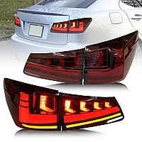 Задние фонари на Lexus IS 2006-12 VLAND дизайн 2023 (Красный цвет)