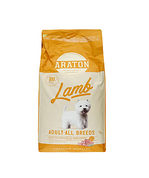 Araton ADULT LAMB для взрослых собак с мясом ягненка , 15 кг