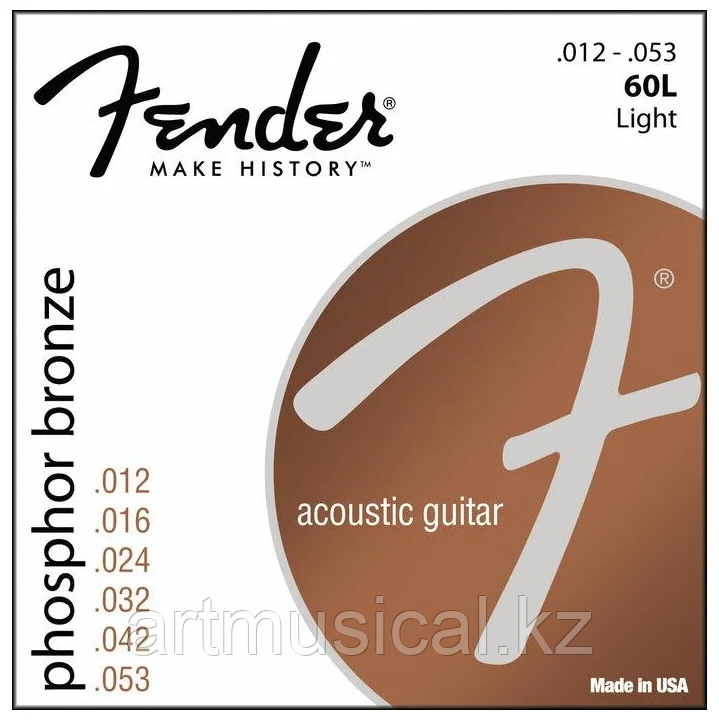 Струны для акустической гитары Fender strings acoustic 60L