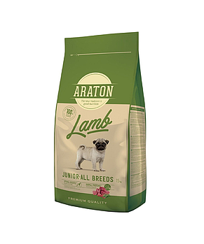 ARATON Junior для молодых собак, с мясом ягненка,15 кг