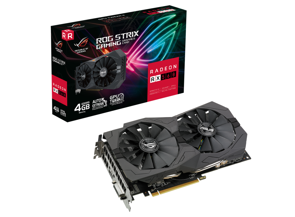 Видеокарта ASUS AMD Radeon RX 560 4GB  ROG-STRIX-RX560-4G-V2-GAMING