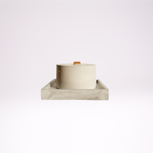 Декоративная свеча TSS с подставкой, белый цилиндр