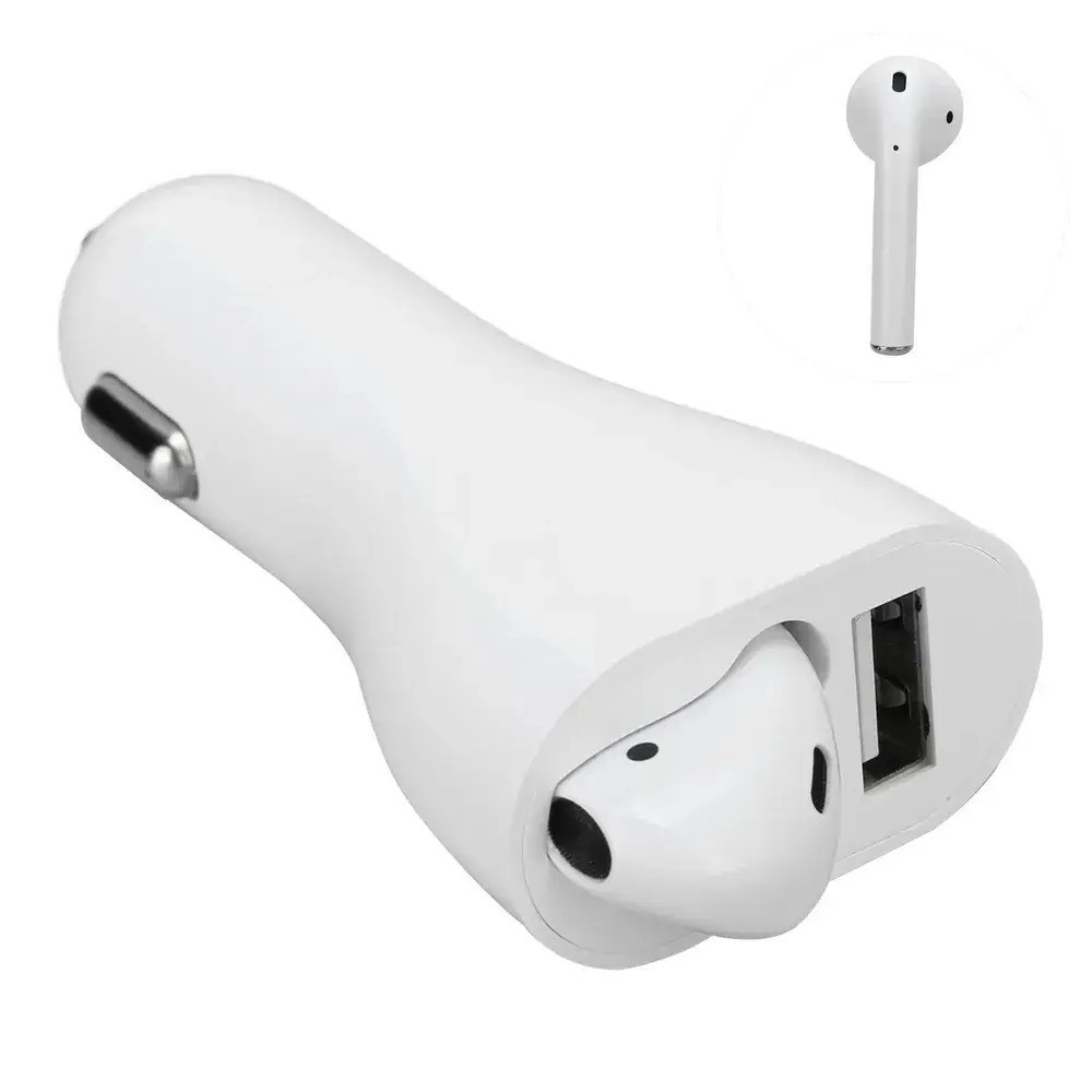 Зарядное устройство USB + беспроводной Bluetooth наушник для авто (4774) - фото 3 - id-p106205817