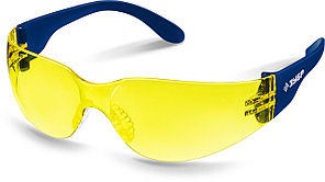 ЗУБР желтые, химическистойкие, устойчивая к царапинам и запотеванию линза, защитные очки БАРЬЕР 110488