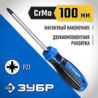 ЗУБР PZ1х100 мм, отвертка слесарная 25233-1_z01