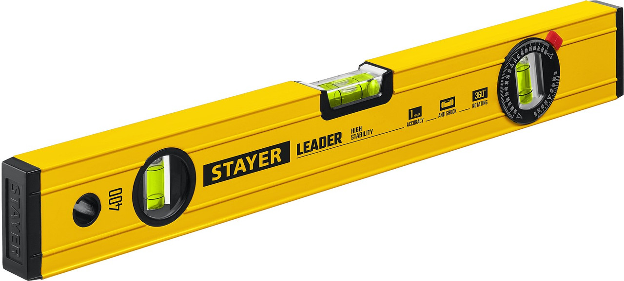 STAYER 400 мм, уровень строительный фрезерованный LEADER 3466-040_z01