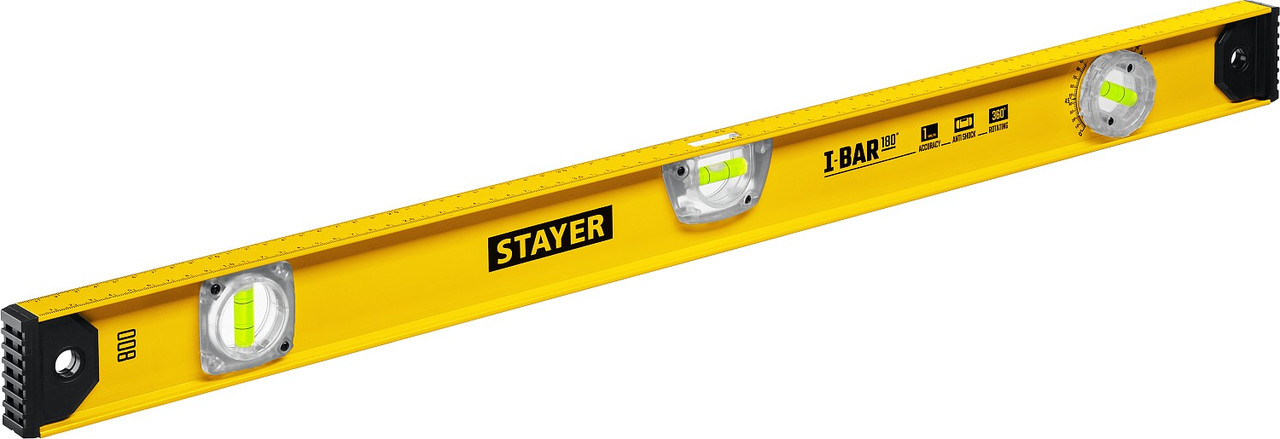 STAYER I-Bar180 800 мм двутавровый уровень, 3 глазка, линейка, поворотный глазок, 3470-080_z02 - фото 1 - id-p106207681