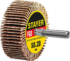 STAYER P60, 50х20 мм, круг шлифовальный лепестковый на шпильке 36607-060