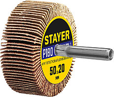 STAYER P180, 50х20 мм, круг шлифовальный лепестковый на шпильке 36607-180