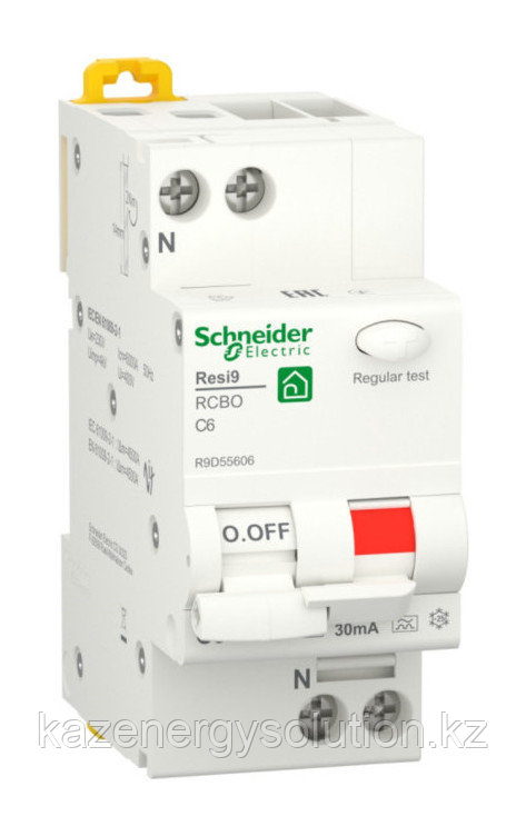 Дифавтомат Schneider Electric Resi9 1P+N 6А ( C ) 6 кА, 30 мА ( A ), R9D55606 - фото 1 - id-p106218868