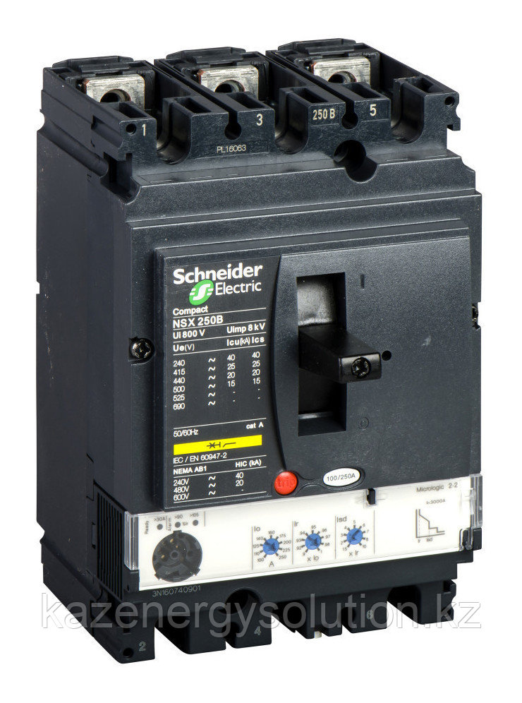 Силовой автомат Schneider Electric Compact NSX 250, Micrologic 2.2, 50кА, 3P, 250А - фото 1 - id-p106235084
