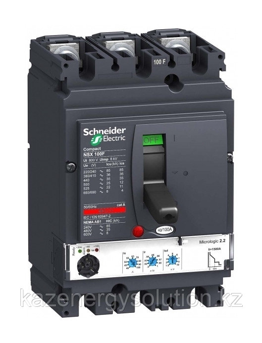 Силовой автомат Schneider Electric Compact NSX 100, Micrologic 2.2, 36кА, 3P, 40А - фото 1 - id-p106233799