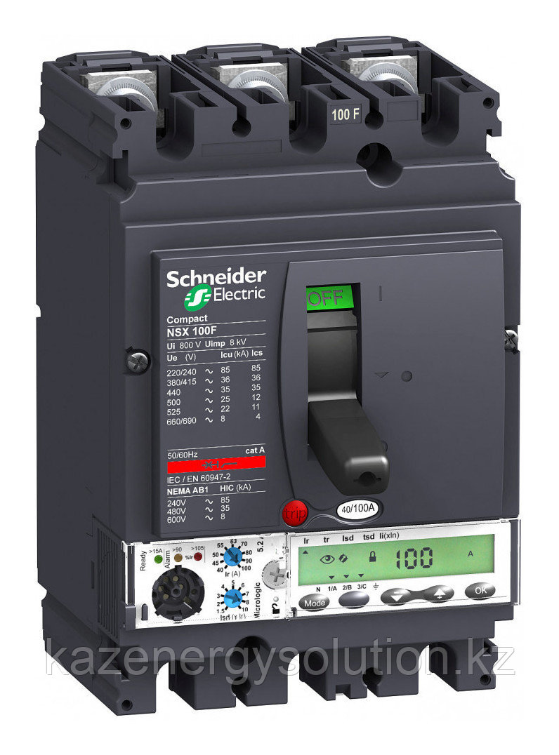 Силовой автомат Schneider Electric Compact NSX 100, Micrologic 5.2 A, 36кА, 3P, 100А - фото 1 - id-p106234157