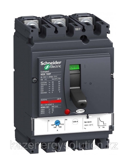 Силовой автомат Schneider Electric Compact NSX 160, TM-D, 36кА, 3P, 125А - фото 1 - id-p106232475
