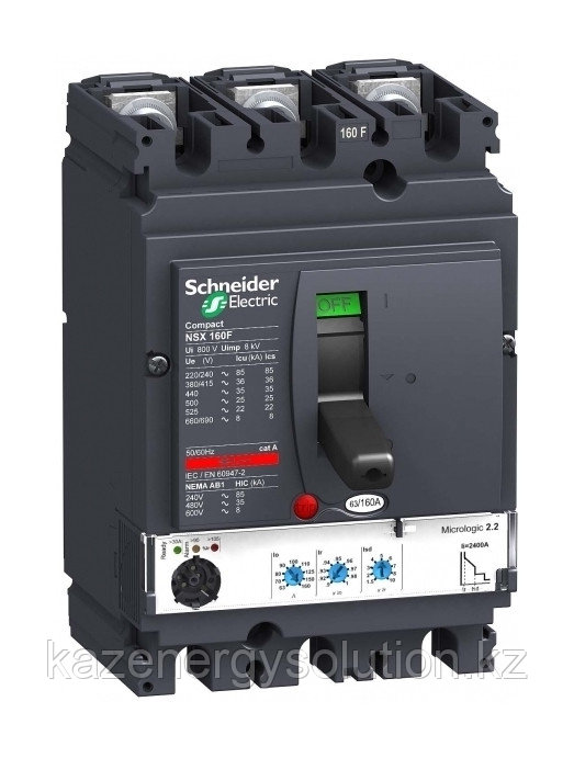 Силовой автомат Schneider Electric Compact NSX 160, Micrologic 2.2, 36кА, 3P, 100А - фото 1 - id-p106232483