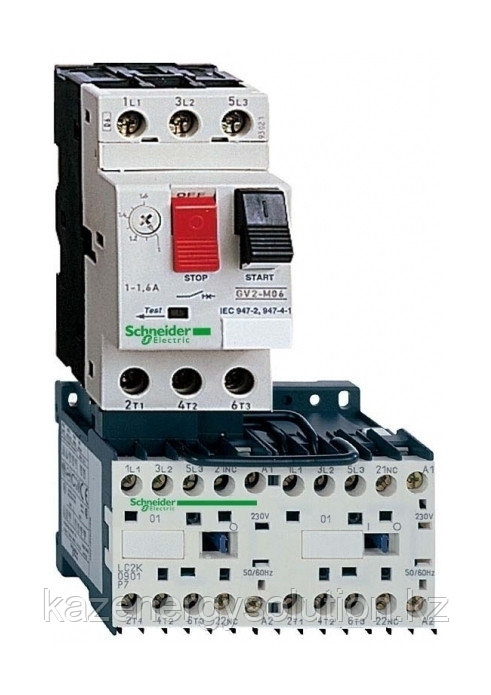 Реверсивный пускатель Schneider Electric TeSys GV2ME 2.5А, 0.75кВт 400/24В - фото 1 - id-p106232702