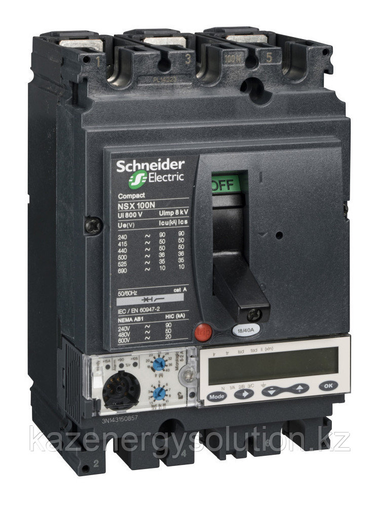 Силовой автомат Schneider Electric Compact NSX 100, Micrologic 5.2 A, 50кА, 3P, 100А - фото 1 - id-p106234752