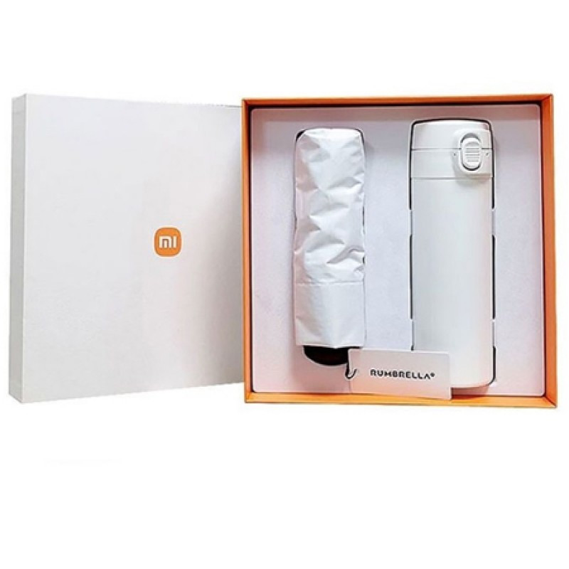 Подарочный набор (термокружка и зонт) Xiaomi Gift Box, So Home Thermos Cup 380ml + Mi Umbrella Арт.7150