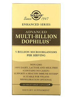 Solgar, Advanced Multi-Billion Dophilus, пробиотик, 60 растительных капсул
