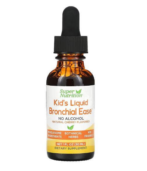 Super Nutrition, Kid's Liquid Bronchial Ease, без спирта, вишня, 30 мл (1 жидк. унция) - фото 3 - id-p106248634