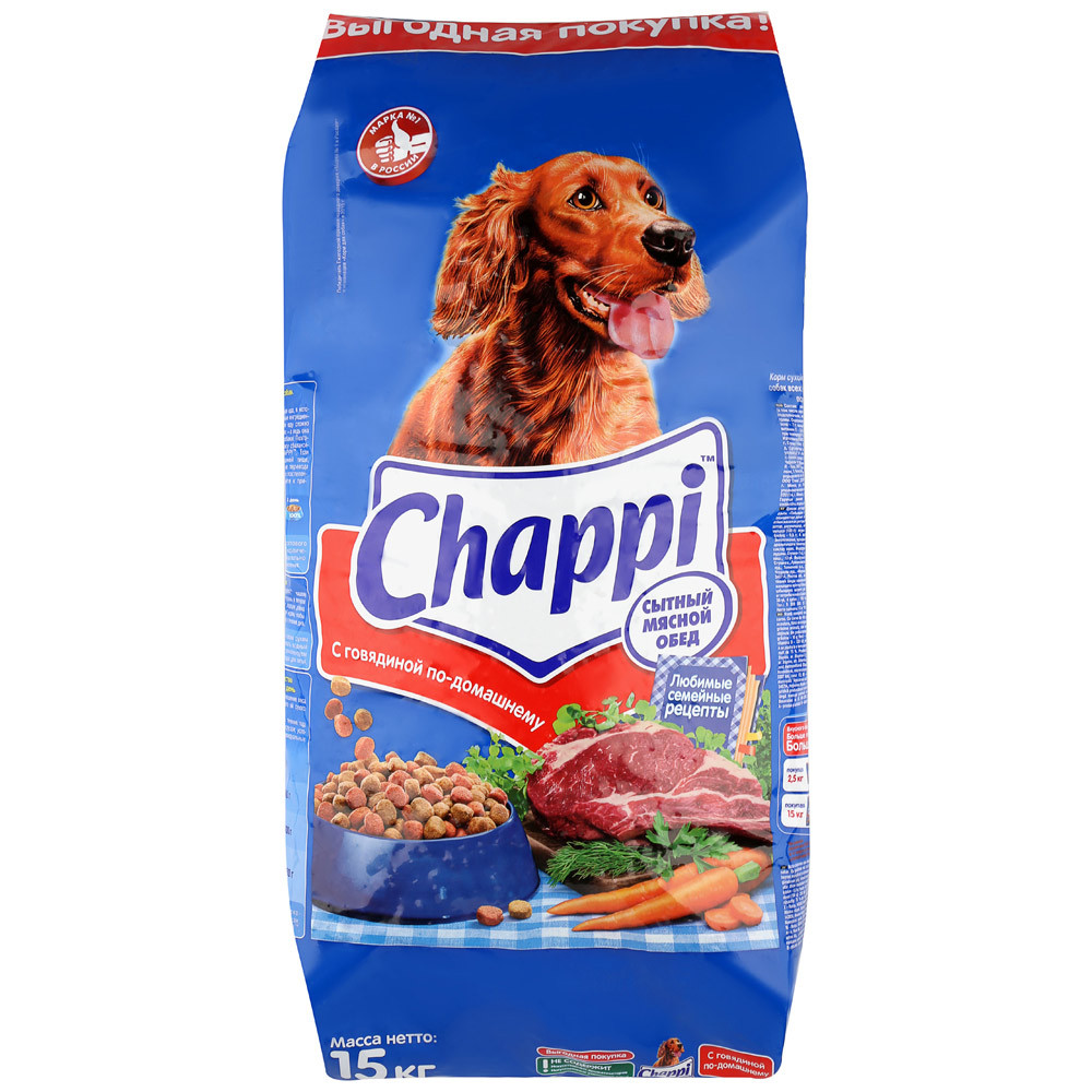 Chappi (Чаппи) Корм для собак Говядина по-домашнему, 15 кг