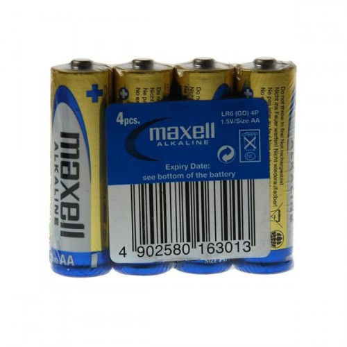 Батарейка алкалиновая Maxell Alkaline AA shrink LR6 4PK shrink (код21)