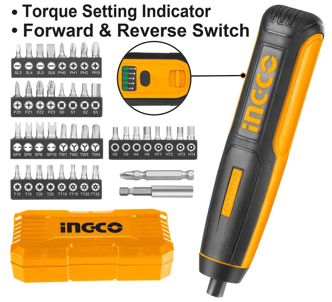 INGCO Отвертка аккумуляторная INDUSTRIAL Li-Ion 4W