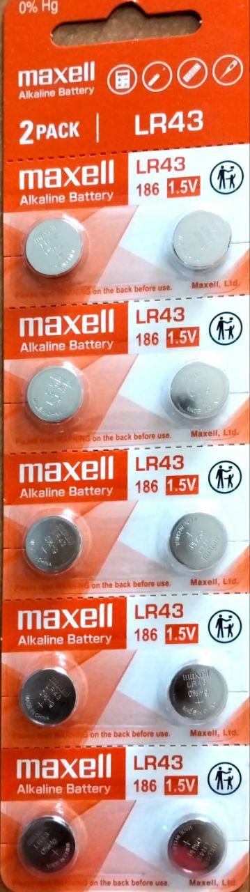 Батарейки таблетки Maxell LR43.