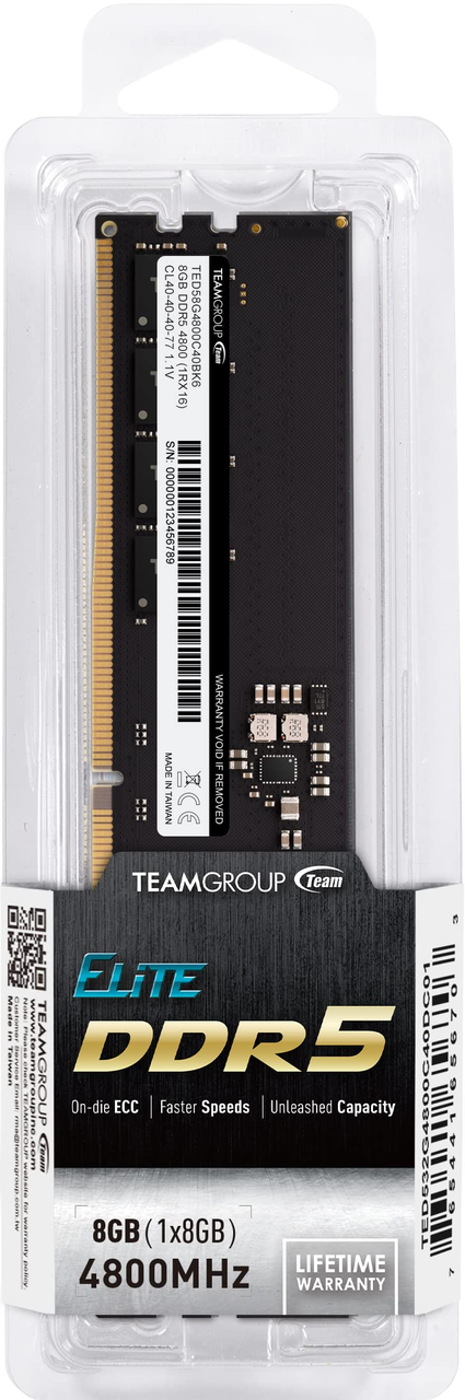Оперативная память 8GB 4800MHz DDR5 Team Group ELITE PC5-38400 TED58G4800C40016