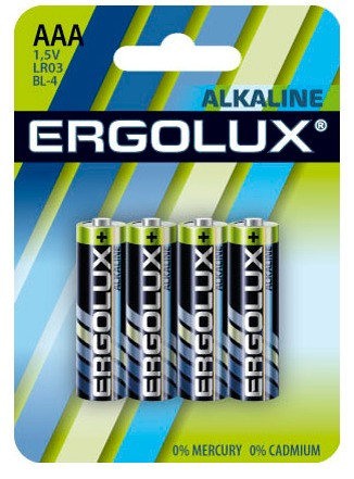 ERGOLUX LR03 ALKALINE BL-4 (LR03 BL-4, БАТАРЕЙКА,1.5В)