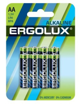 Батарейка Ergolux Alkaline LR06 BL-8, 8 штук