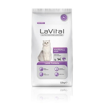 Lavital HAIRBALL Lamb для кошек против шерстяных комков c ягненком, 1,5  кг