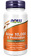 БАД Aloe 10000 mg + Probiotics, 60 veg.caps, NOW