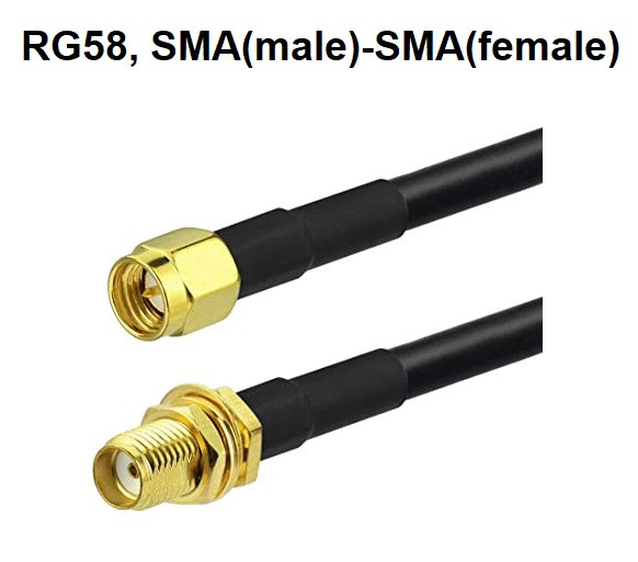 Кабельная сборка RG-58 SMA(male)-SMA(female) 5 метров - фото 1 - id-p106286535