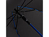 Зонт-трость 1084 Colorline с цветными спицами и куполом из переработанного пластика, черный/синий, фото 4