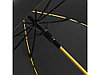 Зонт-трость 1084 Colorline с цветными спицами и куполом из переработанного пластика, черный/желтый, фото 2