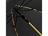 Зонт-трость 1084 Colorline с цветными спицами и куполом из переработанного пластика, черный/желтый, фото 4