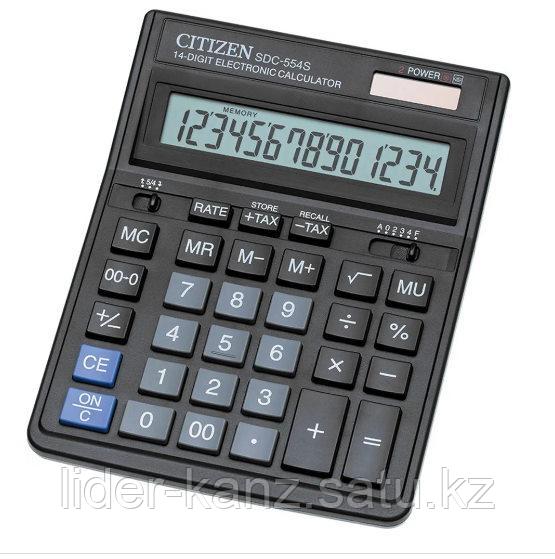 Калькулятор 14 разрядов, 15.5x19.9см, черный Citizen - фото 1 - id-p106287272