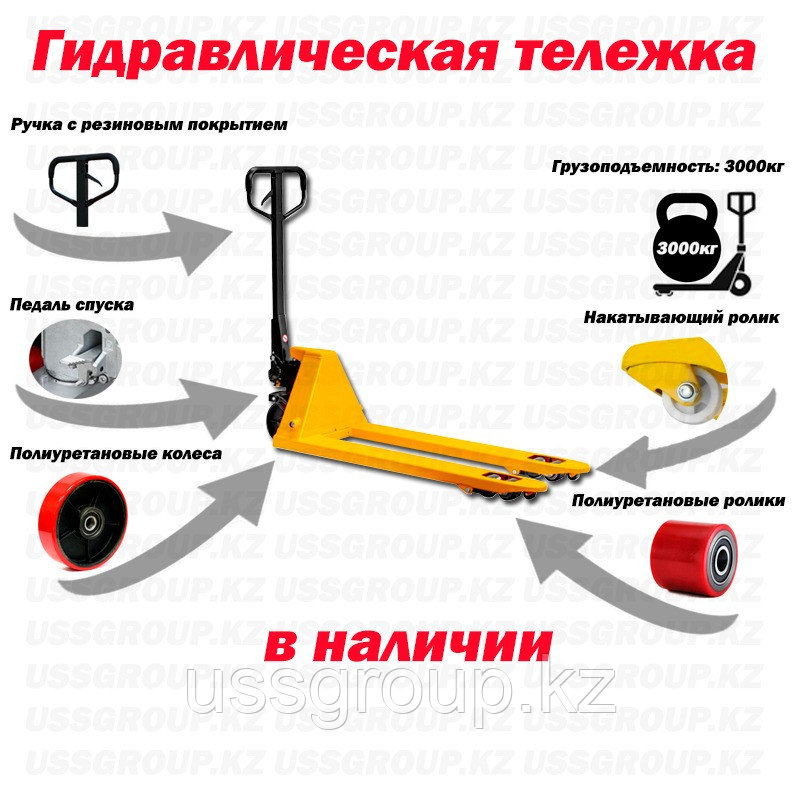 Гидравлическая тележка (РОХЛЯ) FLT3000кг - фото 2 - id-p106287320