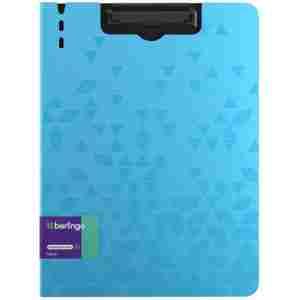Папка-планшет с зажимом Berlingo "Neon" А4, пластик (полифом),  голубой неон