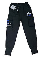 Трико-джоггеры черные с боковыми карманами на мальчиков 8,9 лет