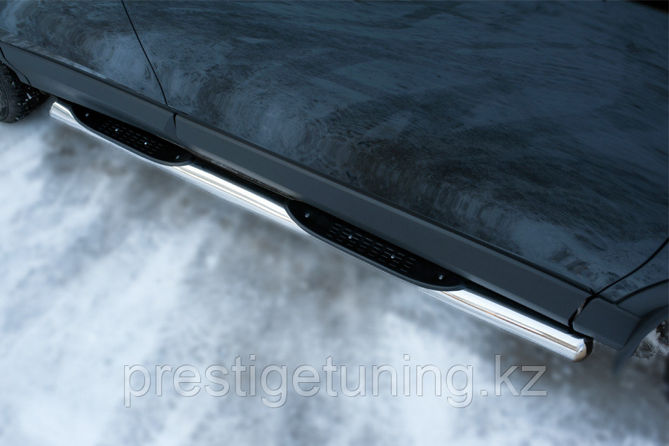 Пороги труба d76 с накладкой (вариант 3) Toyota RAV-4 2015-19, фото 1