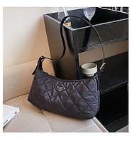 Женская стеганая, вместительная сумка-багет в стиле "Prada"