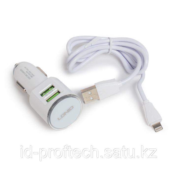 Автомобильное зарядное устройство LDNIO DL-C29 2*USB Lightning Белый - фото 1 - id-p106294025
